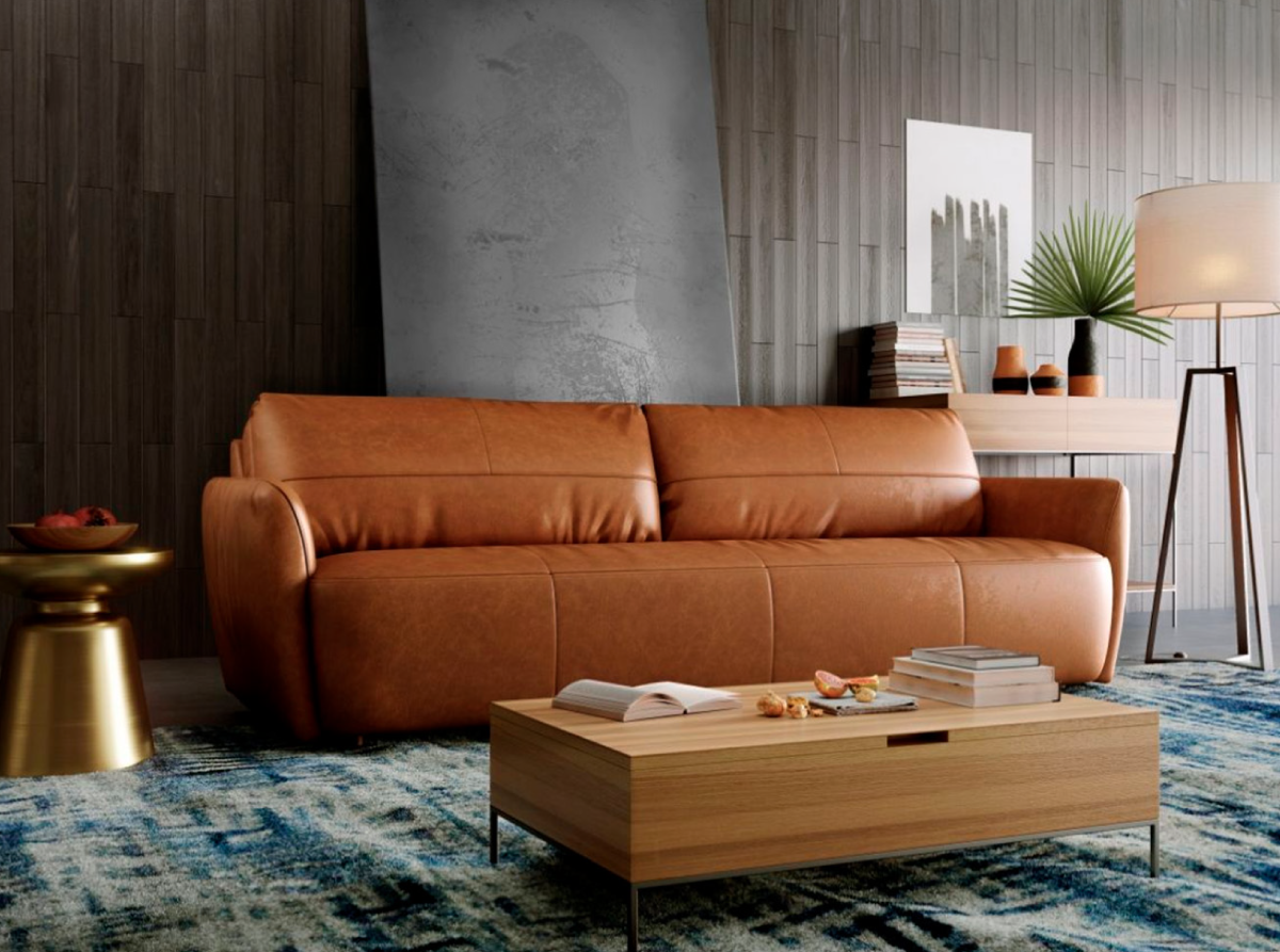 Sofá de couro em sala de estar - Como escolher sofá e o que levar em conta